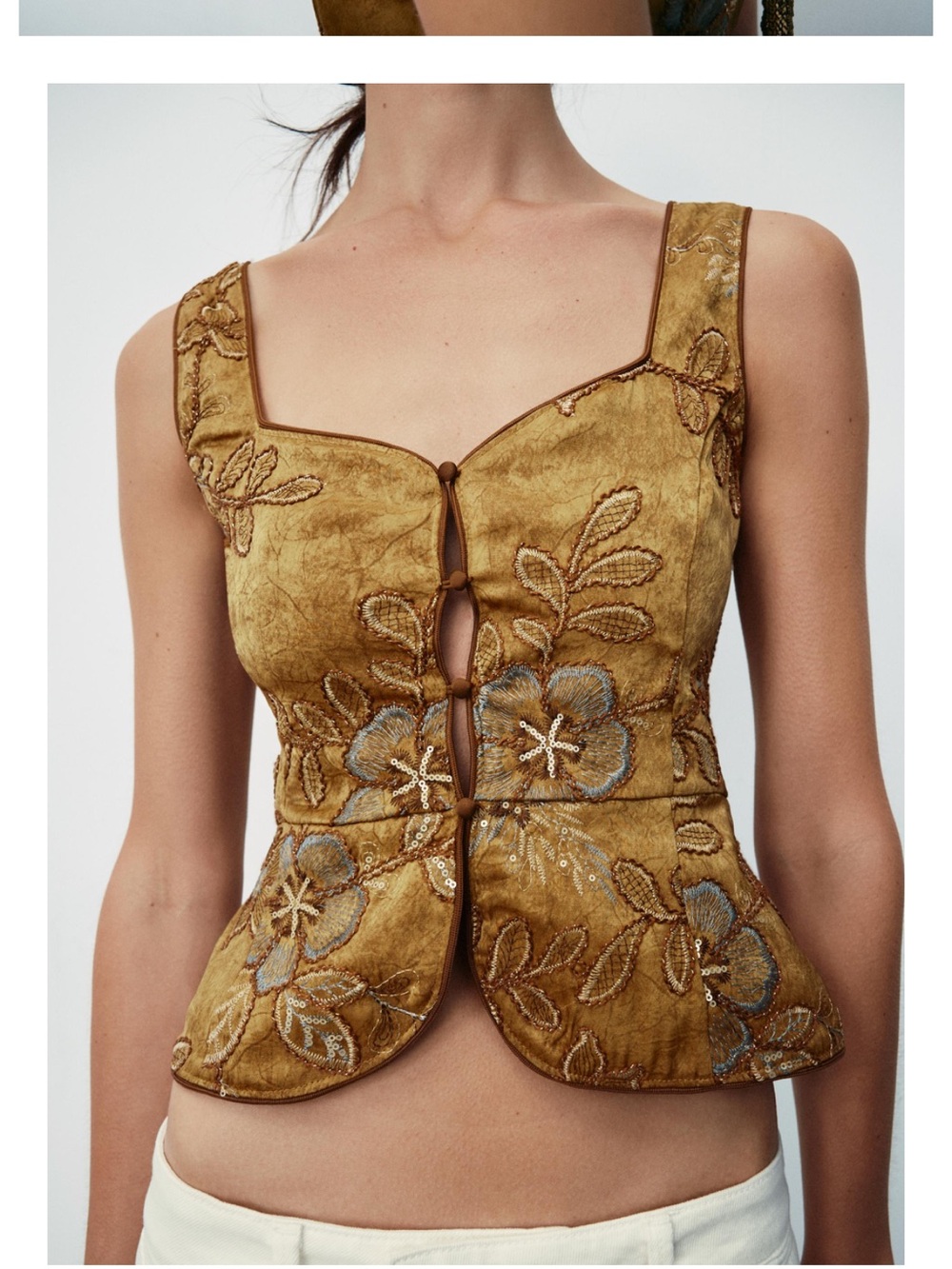 Zara Embroidered beaded vest